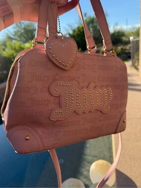 ✨ RARE Pink Studded Juicy Couture Monogram Satchel Bag ✨